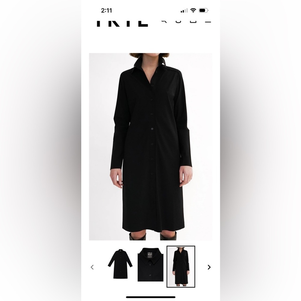 IRIE WASH Black Long Sleeve Maxi Dress Small Womens European Luxury Brand